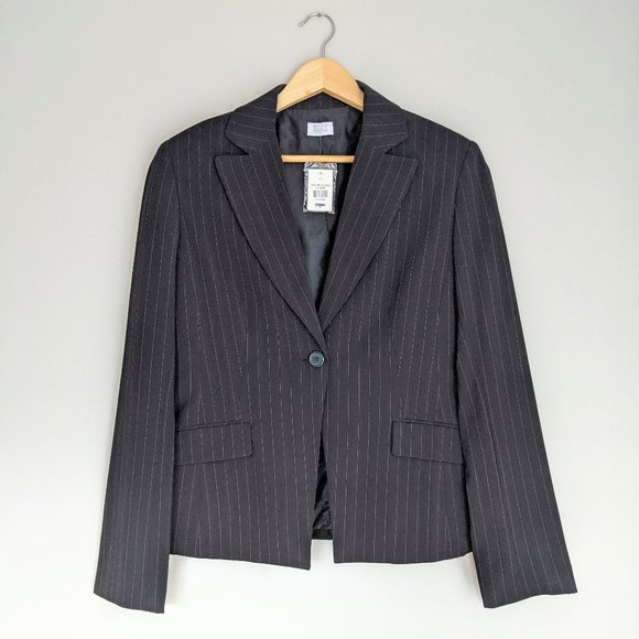 NWT Suzy Shier Black Pinstripe Blazer - Picture 1 of 10